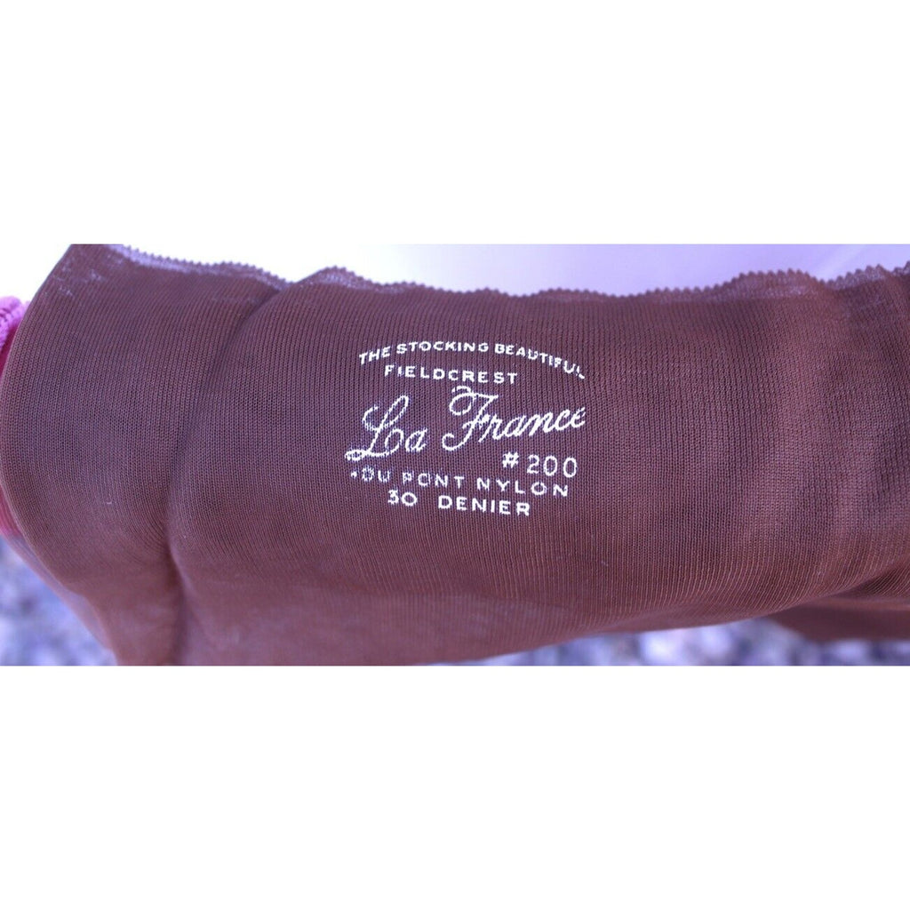 VTG Nylon Stockings Cuban La France #200 Seamed Hosiery Brown Toast Sz10 #2 NIB La France