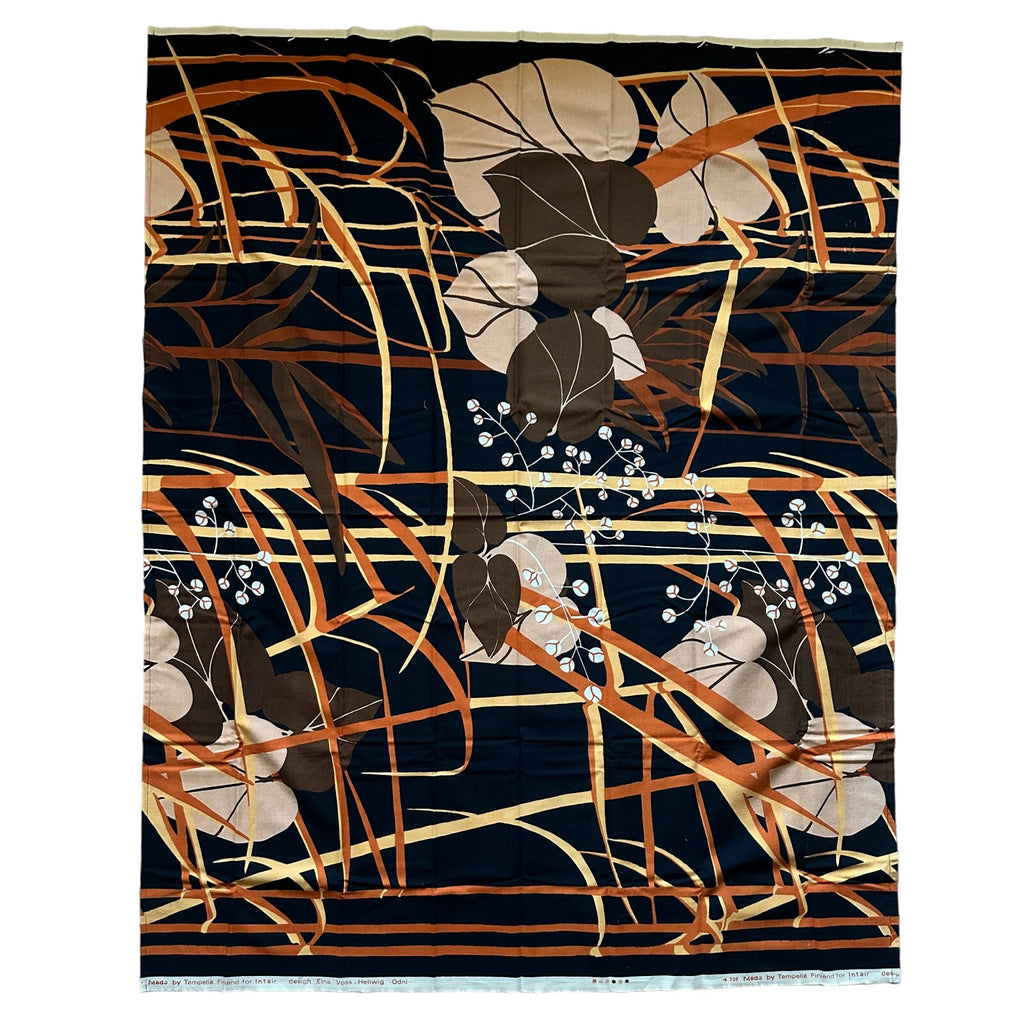 Tampella Elna Voss-Hellwig Retro Fabric Finland 1970s Remnant Finnish 45x 57 Tampella