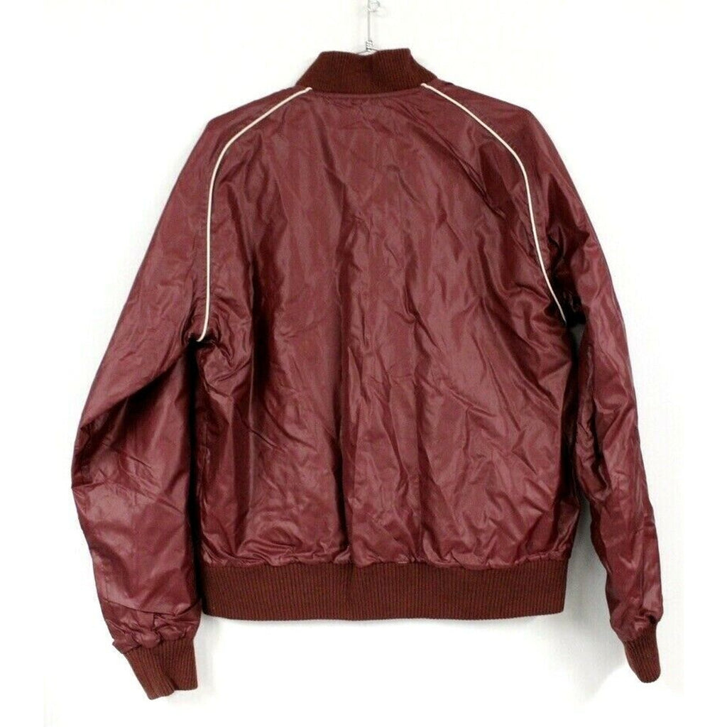 VTG 70s Carl Michaels Wine & Ivory Reversible Bomber Jacket Korea Sz M CARL MICHAELS