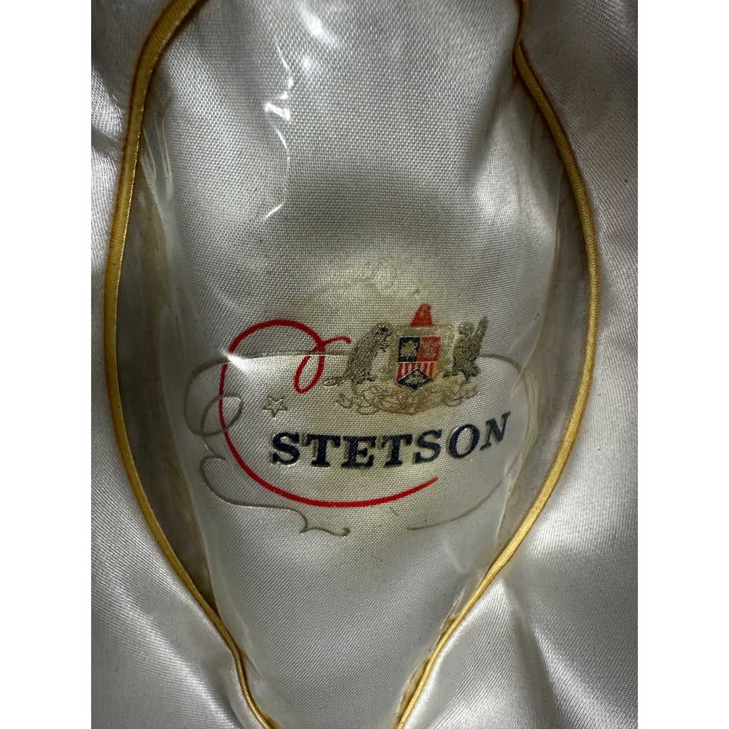 Vtg Stetson Twenty Homburg sz 7 1/8 Long Oval Gray + Hat Box 19560s Stetson