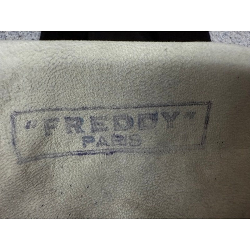 1930s Vintage Freddy of Paris Black Suede Embroidered Womens Gloves 6-6.5 Freddy of Paris