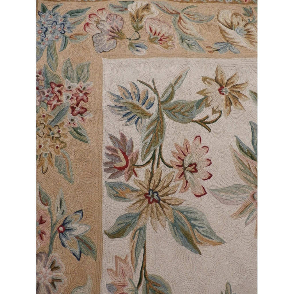 VTG 1959 Suffering Moses Srinagar Kashmir Wool Rug 44x83 Floral Hand-Made Collectibles Suffering Moses