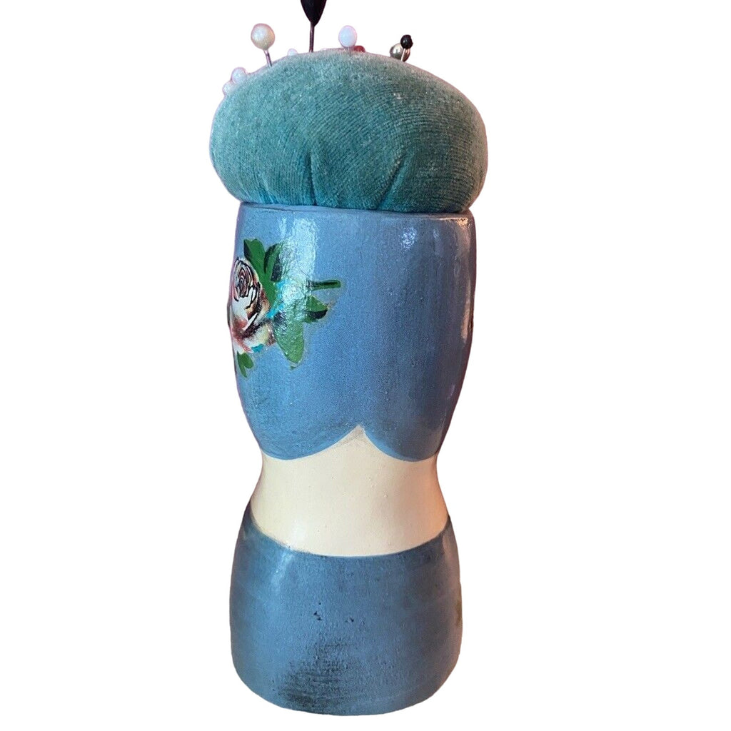 VTG Gemma Taccogna Folk Art retro Paper Mache Made in Japan Art Pin Cushion Head Gemma Taccogna