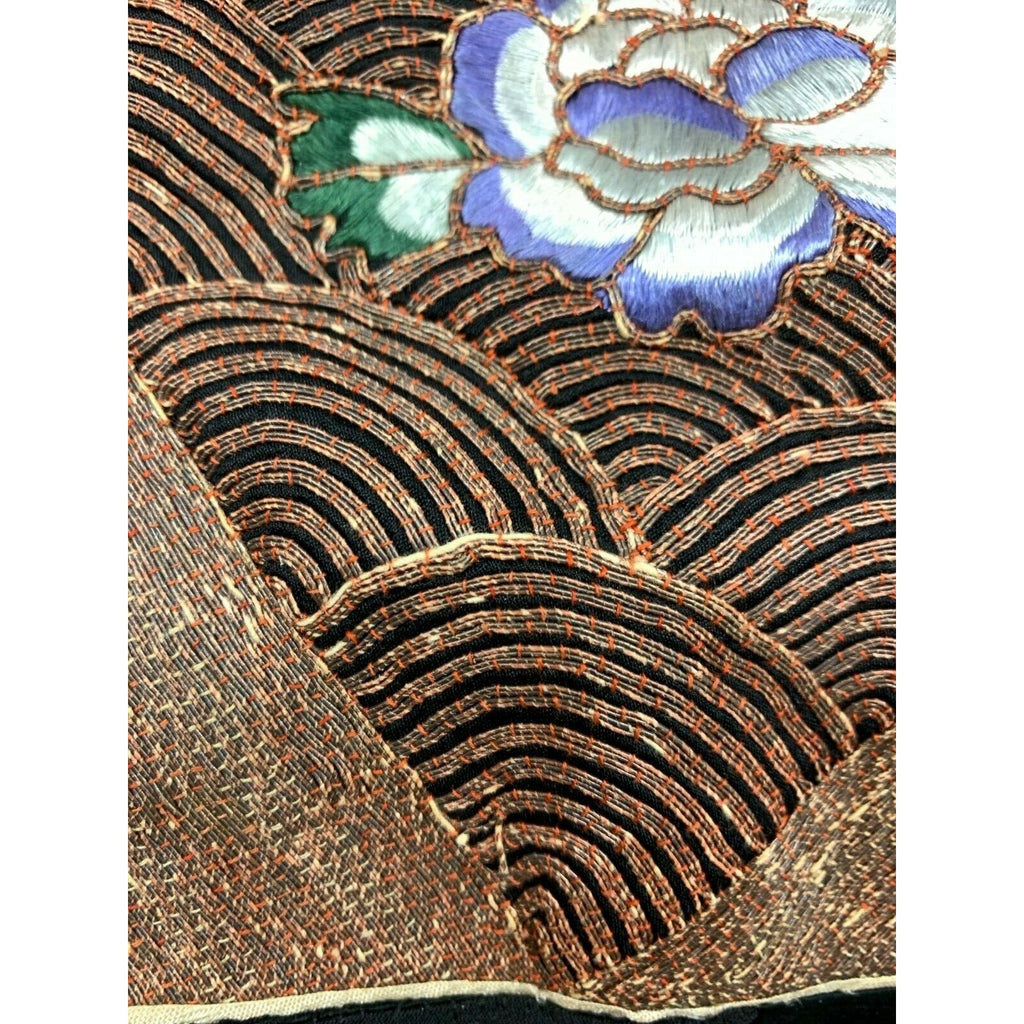 Antique Chinese Coat Silk Satin Bats Moth Lishui Gold Thread Waves Butterflies The Best Vintage Clothing