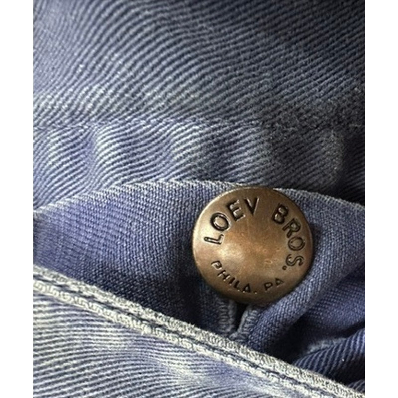 Retro Gulf OIL 40s VTG Loev Bros Shop Coat Sz 44 Uniform Blue Mechanics Loev Bros