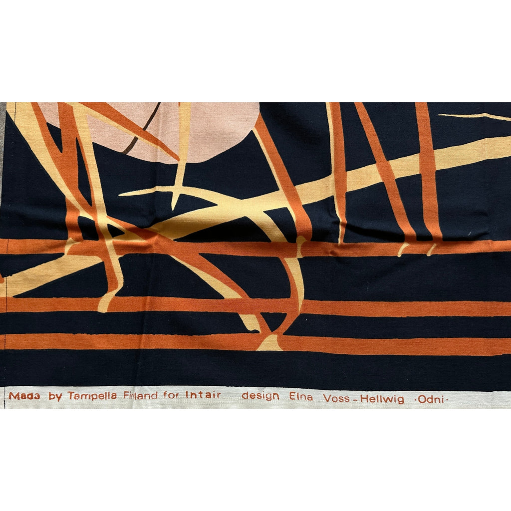 Tampella Elna Voss-Hellwig Retro Fabric Finland 1970s Remnant Finnish 45x 57 Tampella