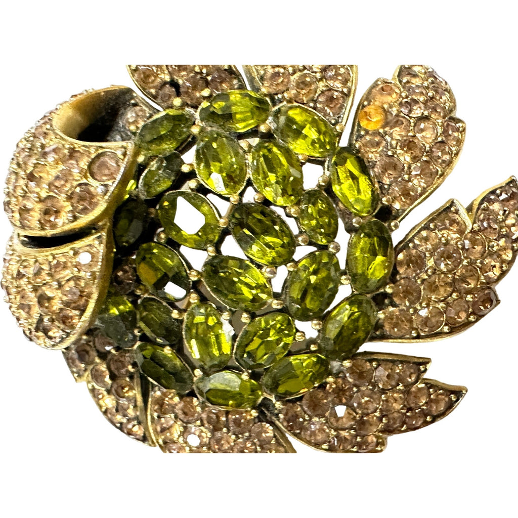 Rare VTG Trifari Crown Signed Numbered Flower Brooch in Gold Plated Trifanium Jewelry,New Arrivals Trifari