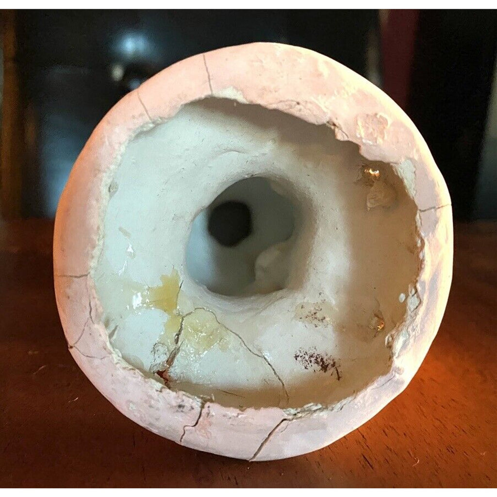 Antique Paper Mache Boudoir Pin Cushion Half Doll Red Head Human Hair German Boudoir