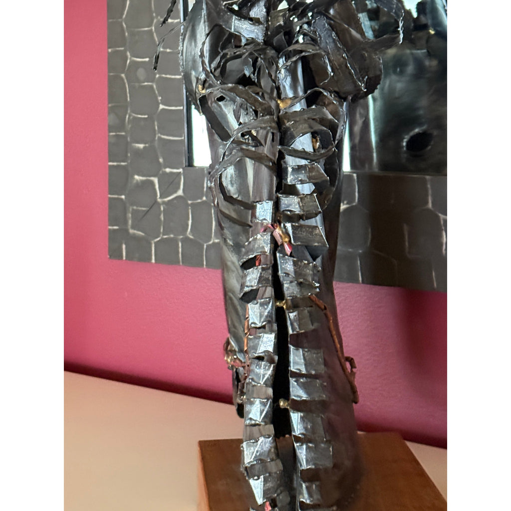 RARE VTG Signed Brutalist Horse Head Metal Sculpture by Willem DeGroot 1970s Degroot