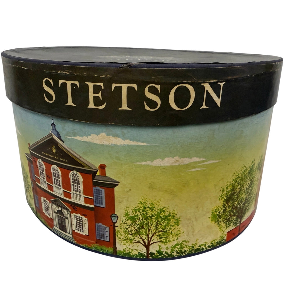 Vtg Stetson Twenty Homburg sz 7 1/8 Long Oval Gray + Hat Box 19560s Stetson