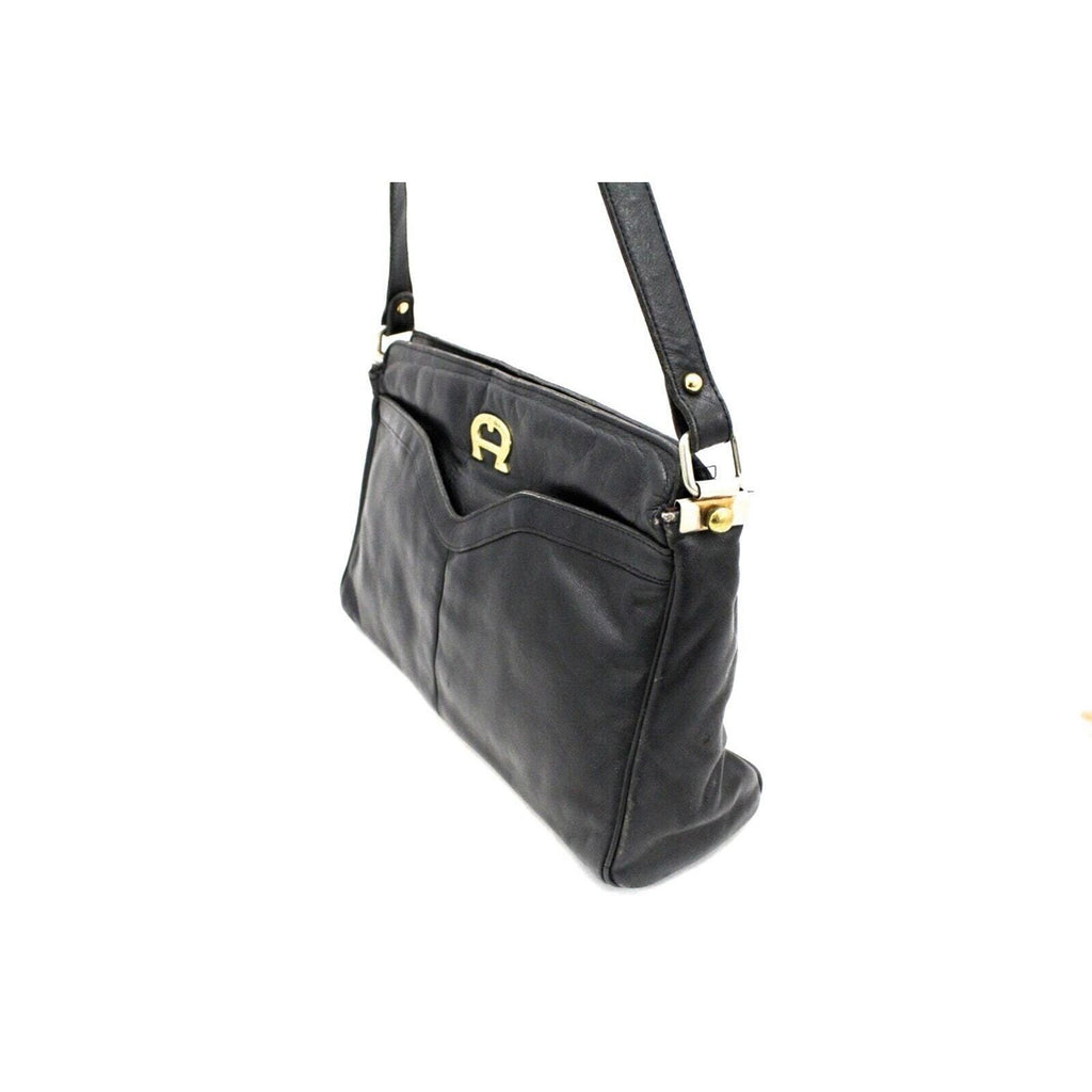 VTG RETRO Etienne Aigner Classic Black Shoulder Purse Etienne Aigner