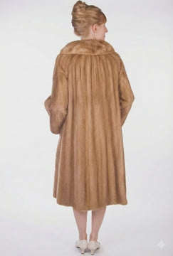 VTG 1950s Autumn Haze Full Length Mink Coat Raglan Sleeve Old Hollywood Mod Women's The Best Vintage Clothing
