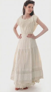 Antique Victorian 5-Pc Wedding Trousseau Set Fancy Whites Large Romantic Cottage Women's,New Arrivals The Best Vintage Clothing