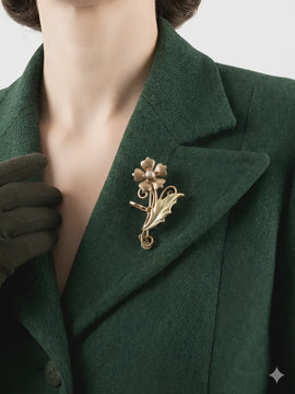 VTG 1940s Gold Filled Sterling Flower Brooch Pendant Convertible Fob 1/20 12K Unbranded