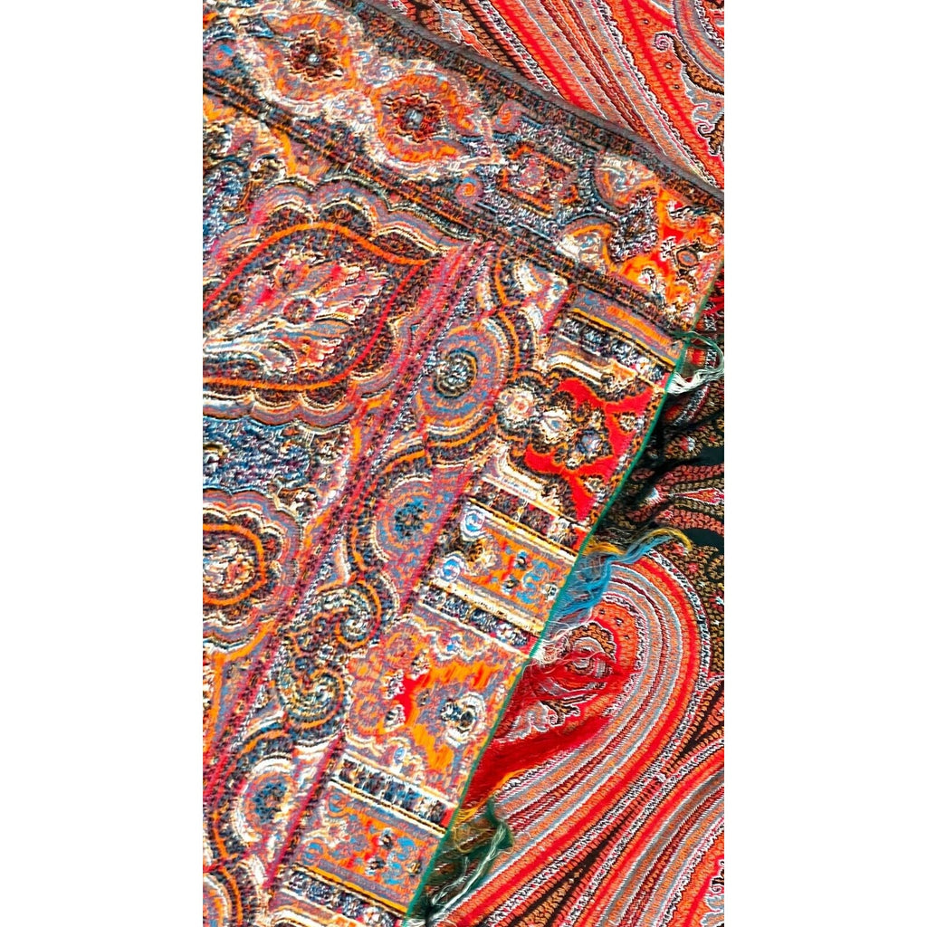 STUNNING Antique Paisley Shawl Tapestry Wool Hand Made 1860s-70s Near Mint Unbranded