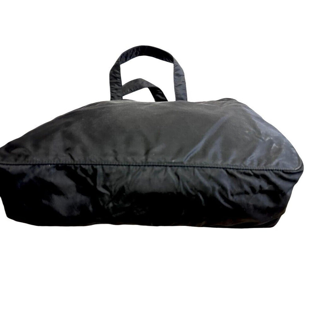 VTG Prada Tessuto Business Bag Black NYLON PRADA LOGO 25 Authentic 14" LARGE PRADA