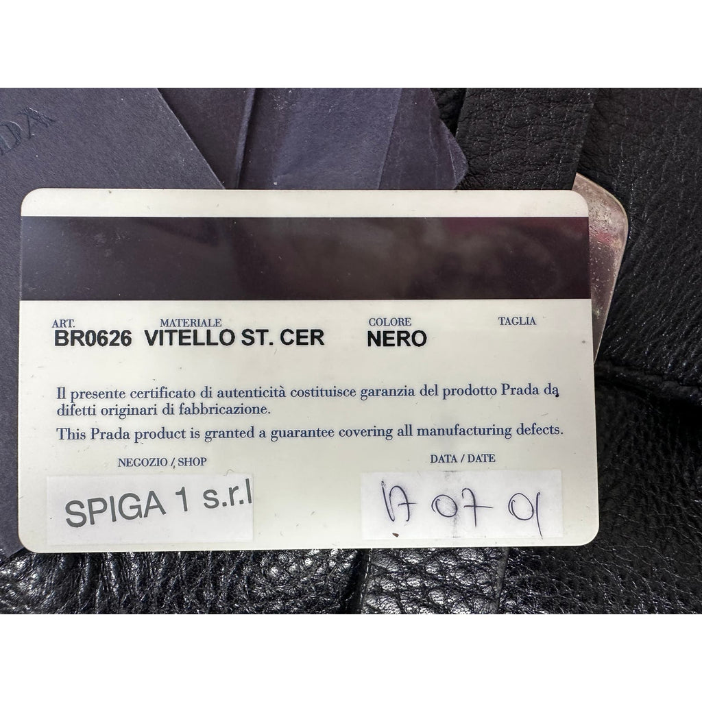 Vintage Prada Leather Shoulder Flap Messenger Bag Large 2001 W/Authenticity card Prada