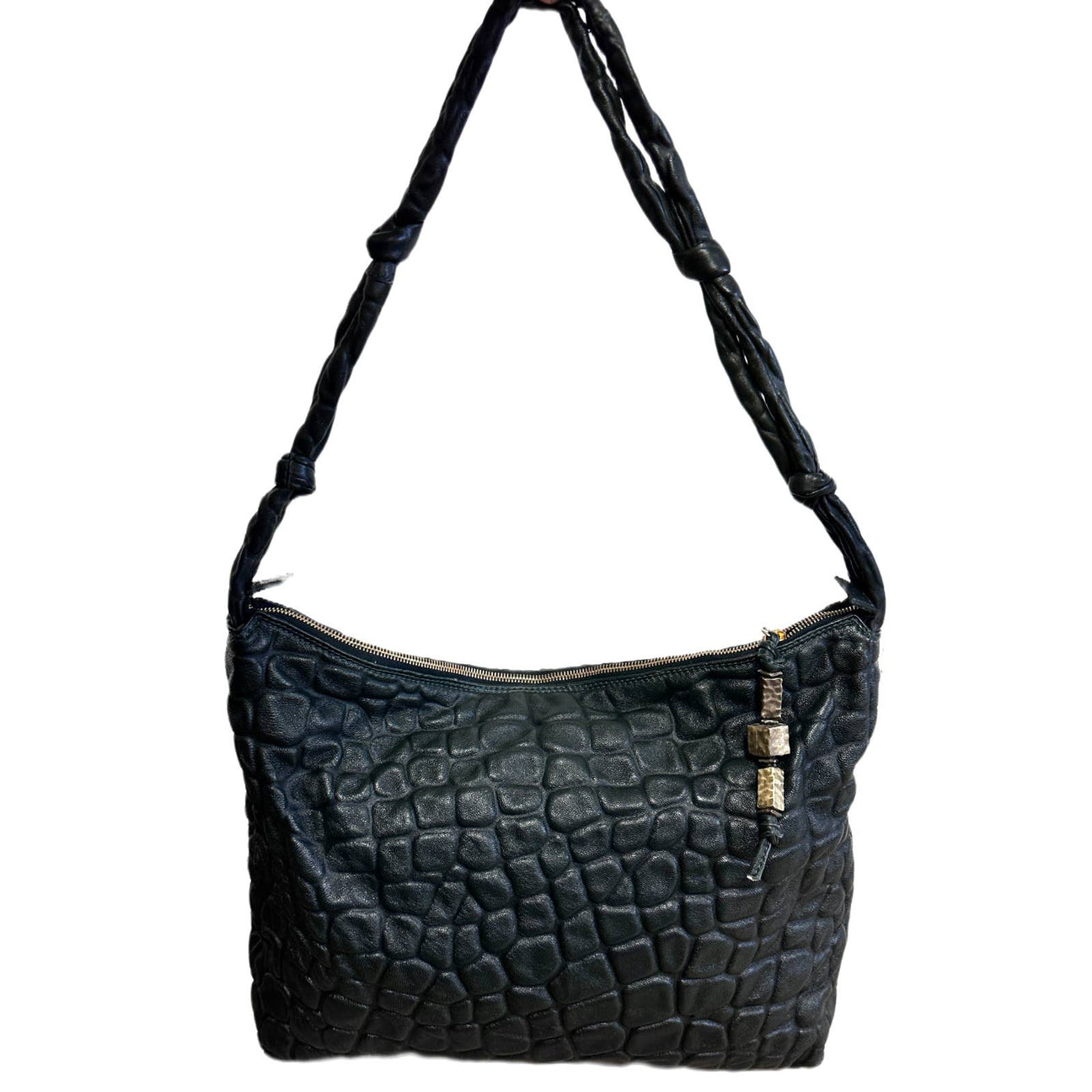 Fendi Vintage Leather Shoulder Bag OOAK Croc Textured Puffed Napa Leather 1990 NWT Fendi