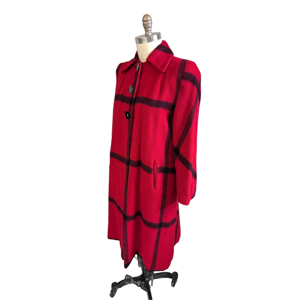 VTG 1940s Swing Coat Red Black Womens L/ XLRAND OF CALIFORNIA EXCLUSIVE DESIGN Rand of California