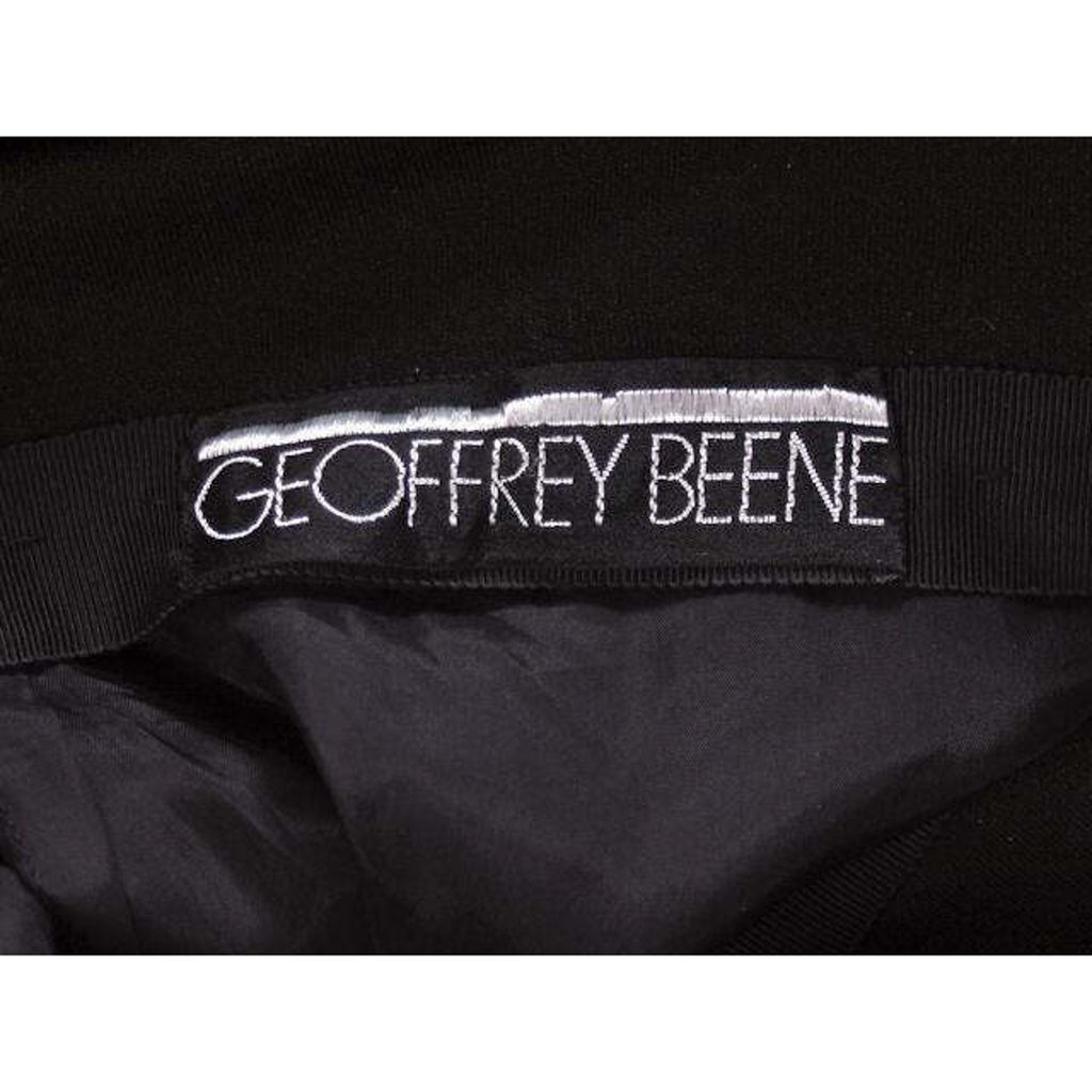 VTG 70s Geoffrey Beene Black Silk Jersey Column Gown Red Suede Belt & Scarf Geoffrey Beene