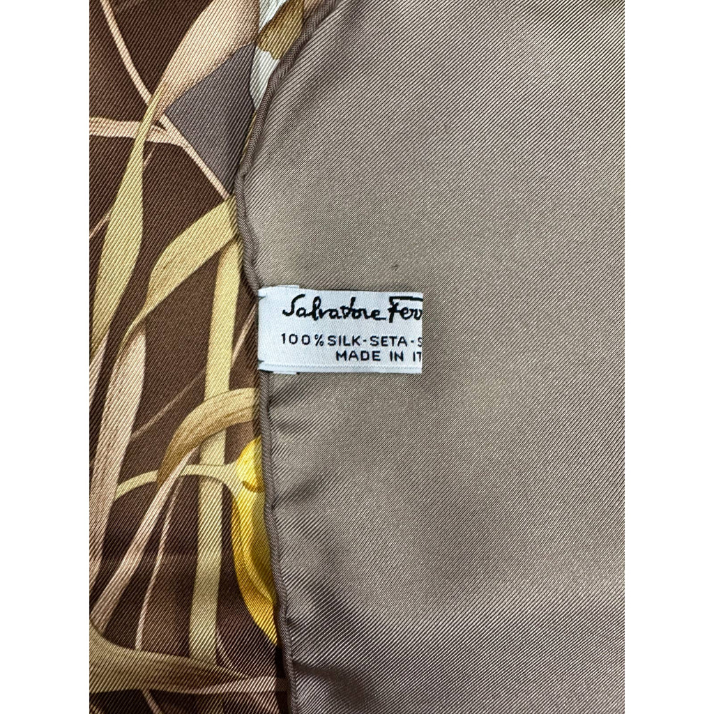 VTG NIB Salvatore Ferragamo Womens 100% Silk Square Scarf Iris 34" New Arrivals Salvatore Ferragamo