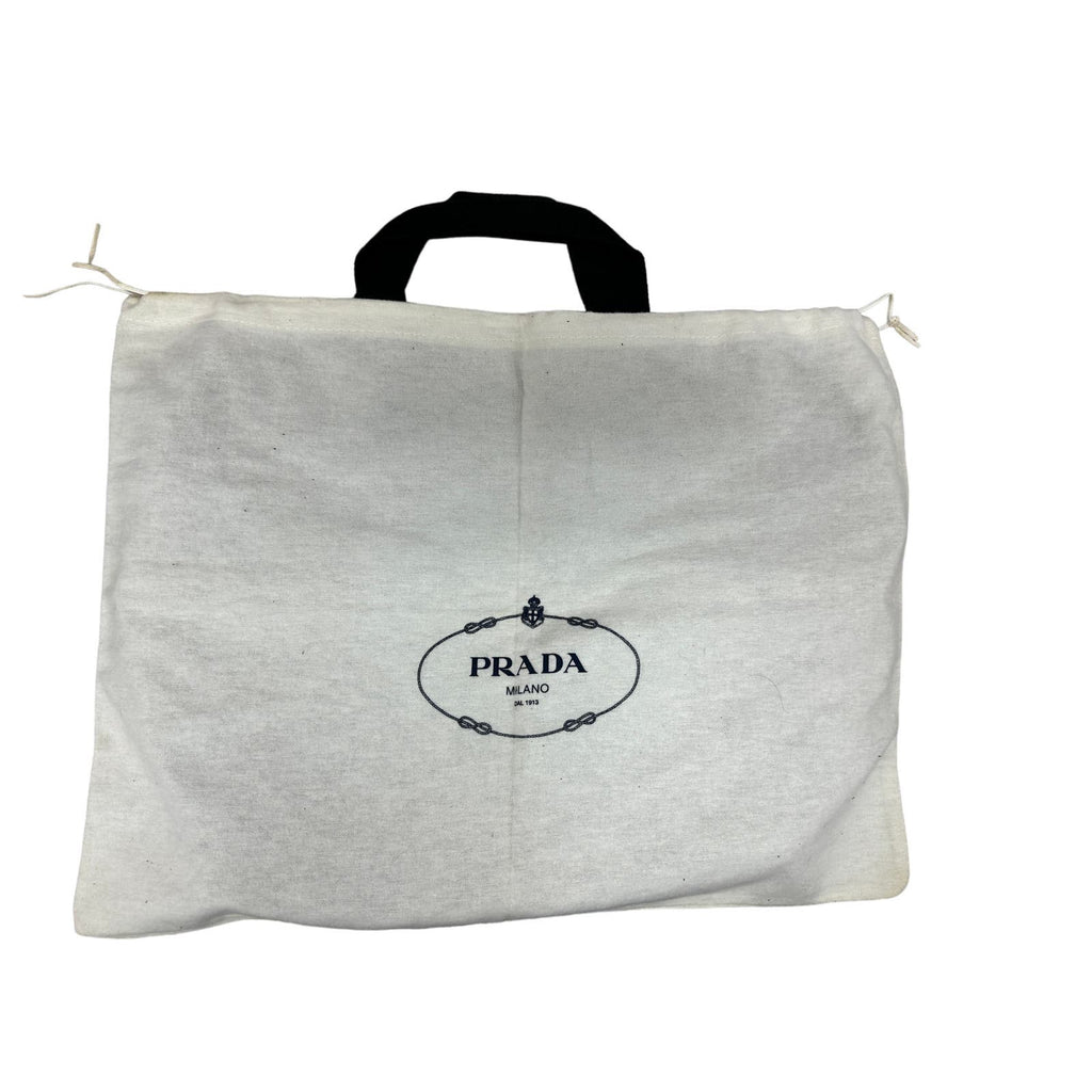 VTG Prada Tessuto Business Bag Black NYLON PRADA LOGO 25 Authentic 14" LARGE PRADA