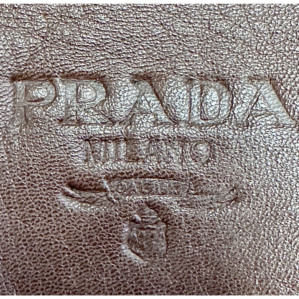 Prada Brown Lamb Leather Tote Large Prada