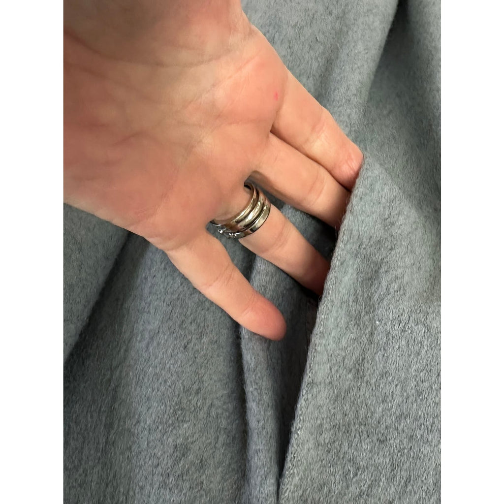 VTG 1940s-50s Grey Womens Coat Gradient Mouton Fur Collar & Cuffs Sz S/M New Arrivals Unbranded