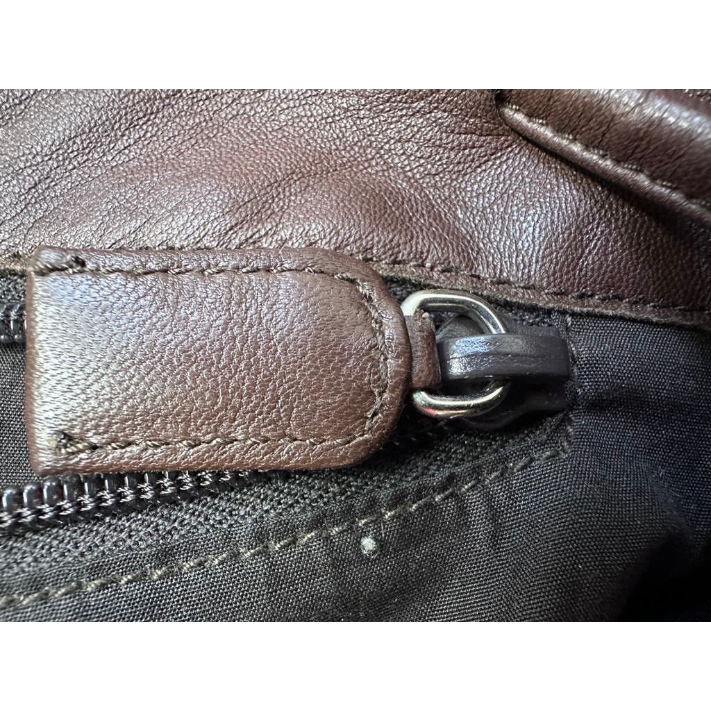 Prada Brown Lamb Leather Tote Large Prada