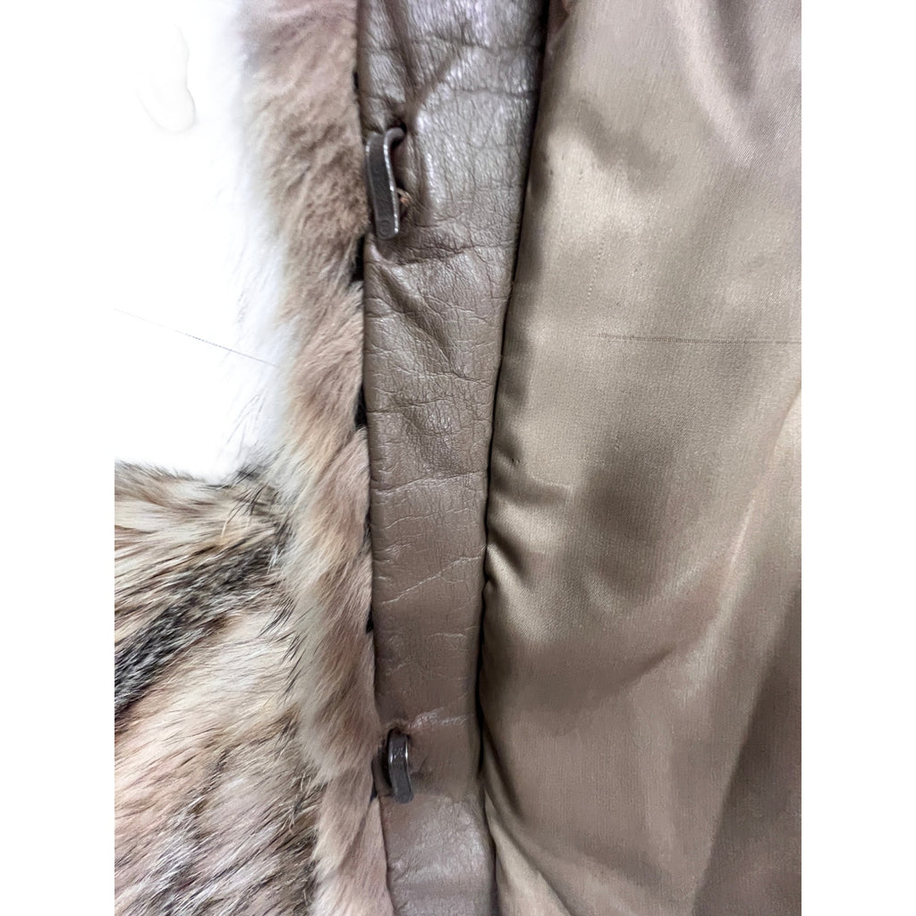 VTG Coyote Fur Trench Coat Women S/M Int. Collection Supreme Haute Grille Haute Grille