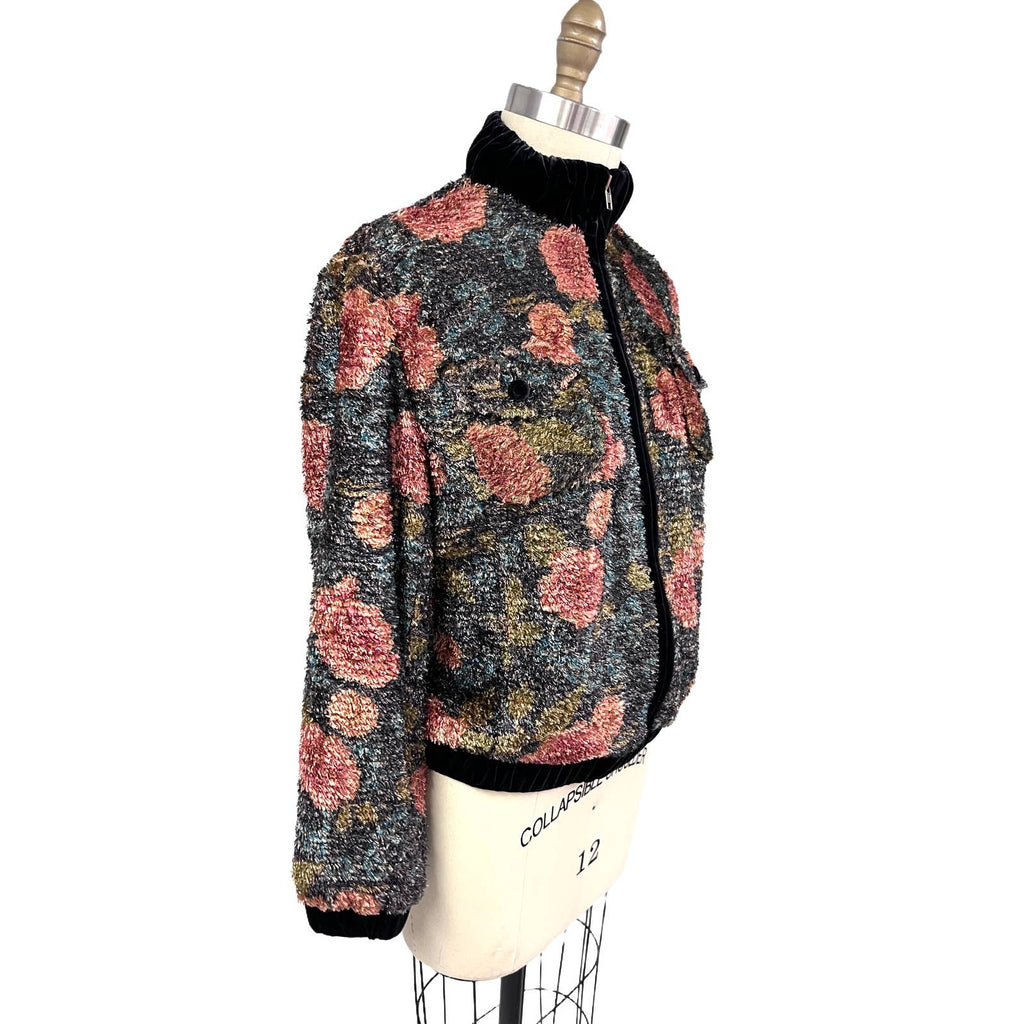 Rare Vtg 1990s Sul Yun Hyoung Metallic Chenille Baseball Jacket NWOT Sul Yun Hyoung