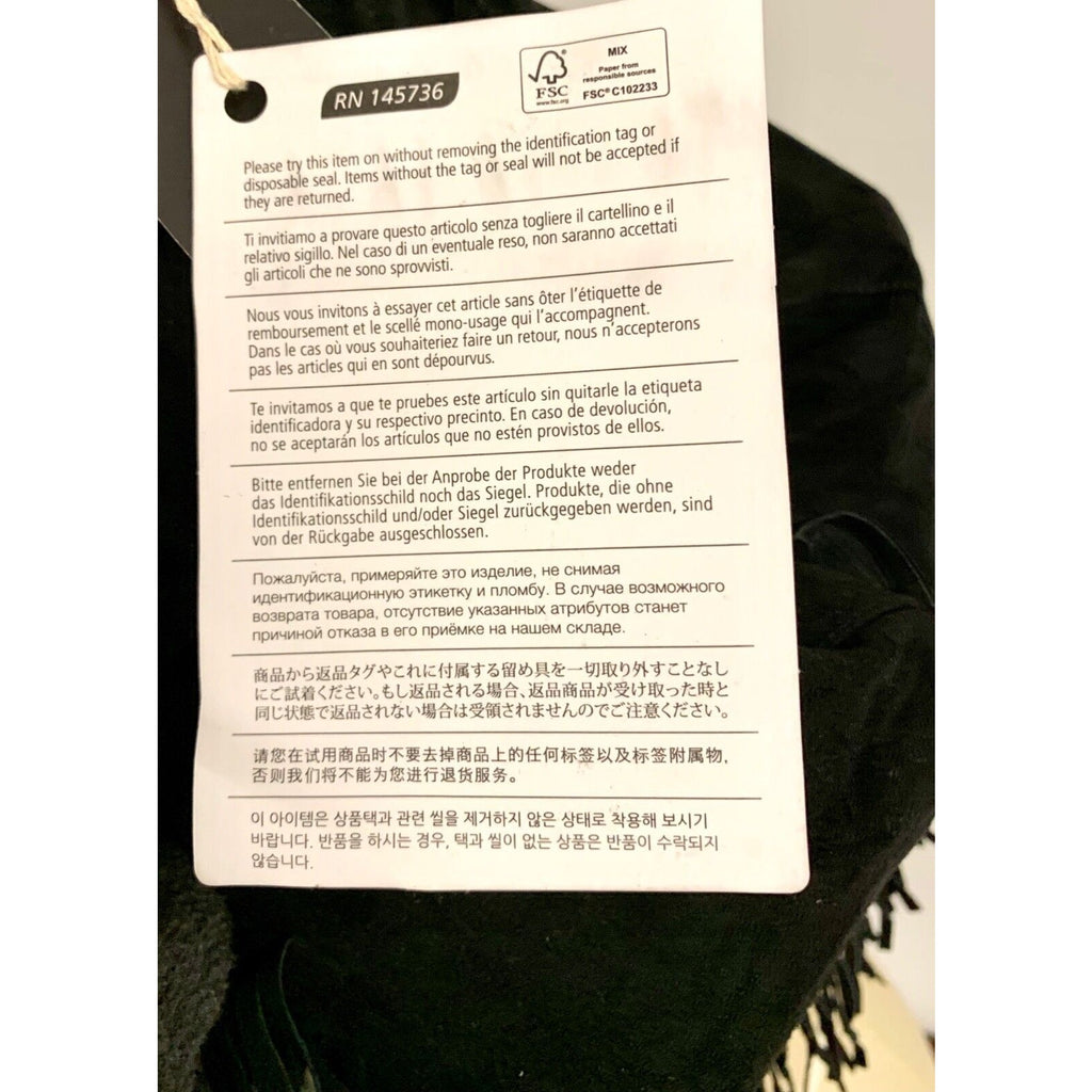 AS65 Black Suede Fringe Moto Jacket Italy NWT 70s Western Rock Glam Small AS65