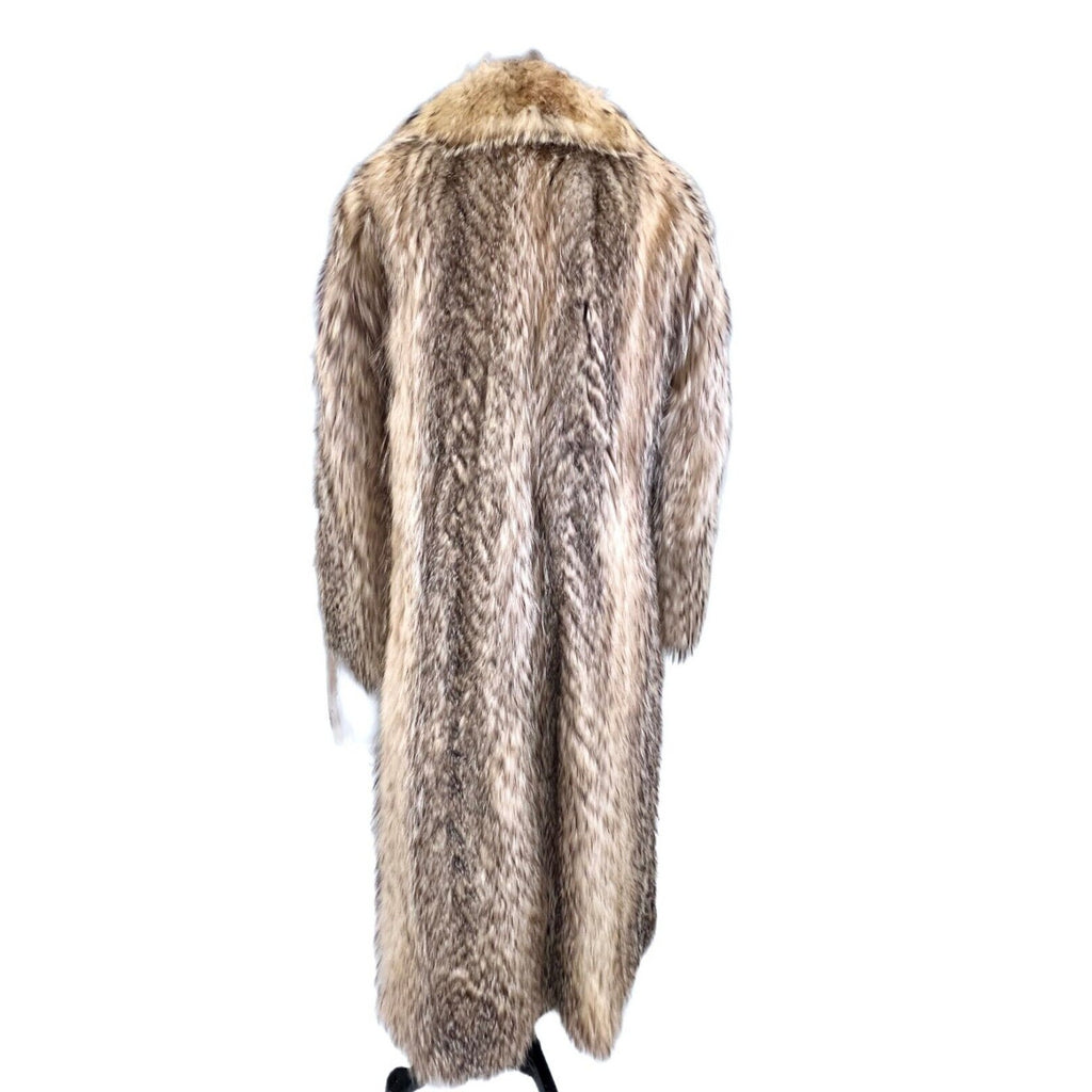 VTG Coyote Fur Trench Coat Women S/M Int. Collection Supreme Haute Grille Haute Grille