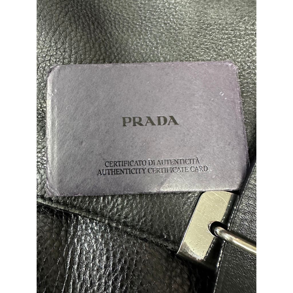 Vintage Prada Leather Shoulder Flap Messenger Bag Large 2001 W/Authenticity card Prada