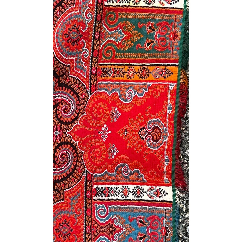 STUNNING Antique Paisley Shawl Tapestry Wool Hand Made 1860s-70s Near Mint Unbranded