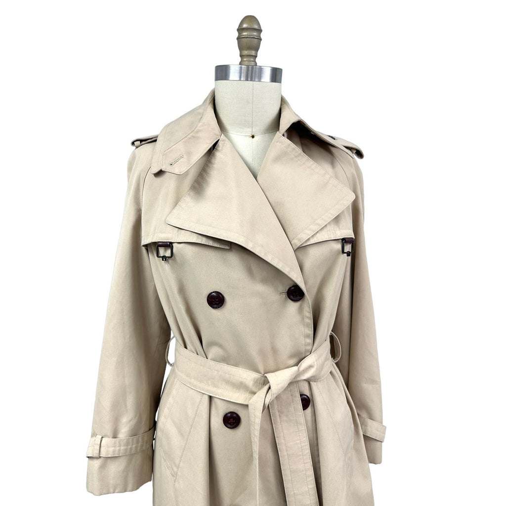 70s VTG Etienne Aigner Trench Coat Double Breasted Fully Lined Belted Womens L Etienne Aigner