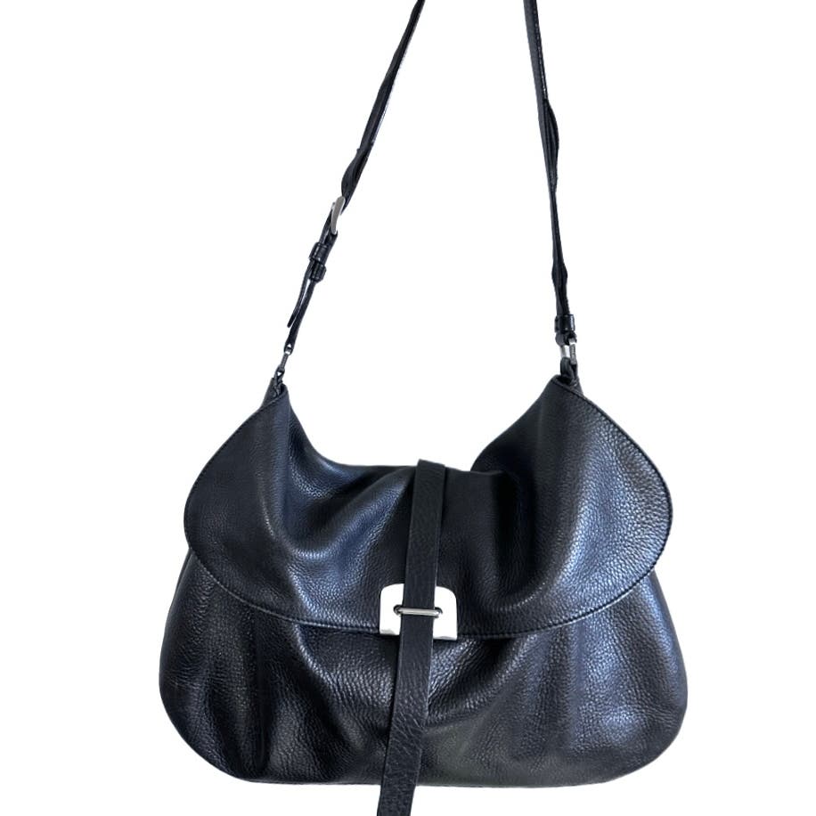 Vintage Prada Leather Shoulder Flap Messenger Bag Large 2001 W/Authenticity card Prada