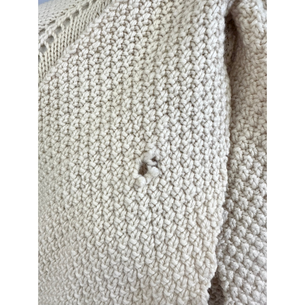 1920s Womens Long Hand Knit Wool Sweater Coat MOP Buttons Asymmetrical Sz M/L coat Handmade