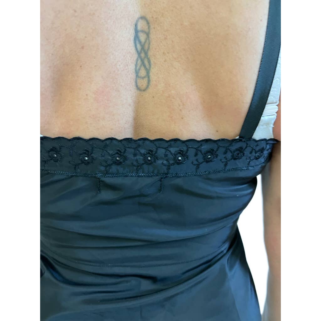 Vintage Black Ariel Barbizon Tafredda Noisy Taffeta Slip 1950s Womens S BARBIZON