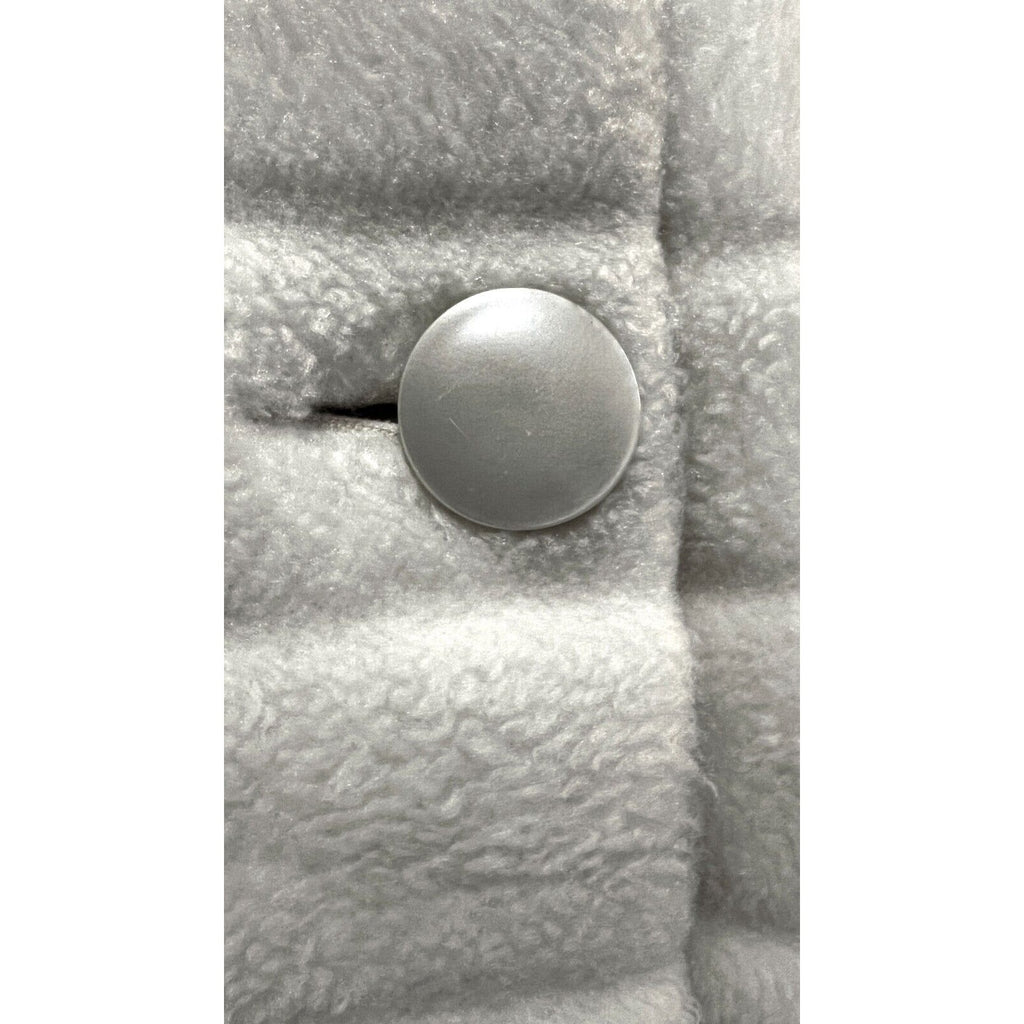 1950s Retro Womens Ivory Swing Coat Faux Fur Huge Buttons S/M 3/4 Bell Sleeves Unbranded