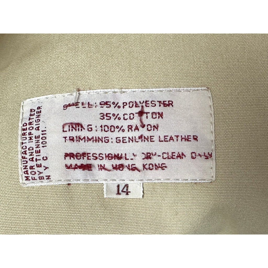 70s VTG Etienne Aigner Trench Coat Double Breasted Fully Lined Belted Womens L Etienne Aigner