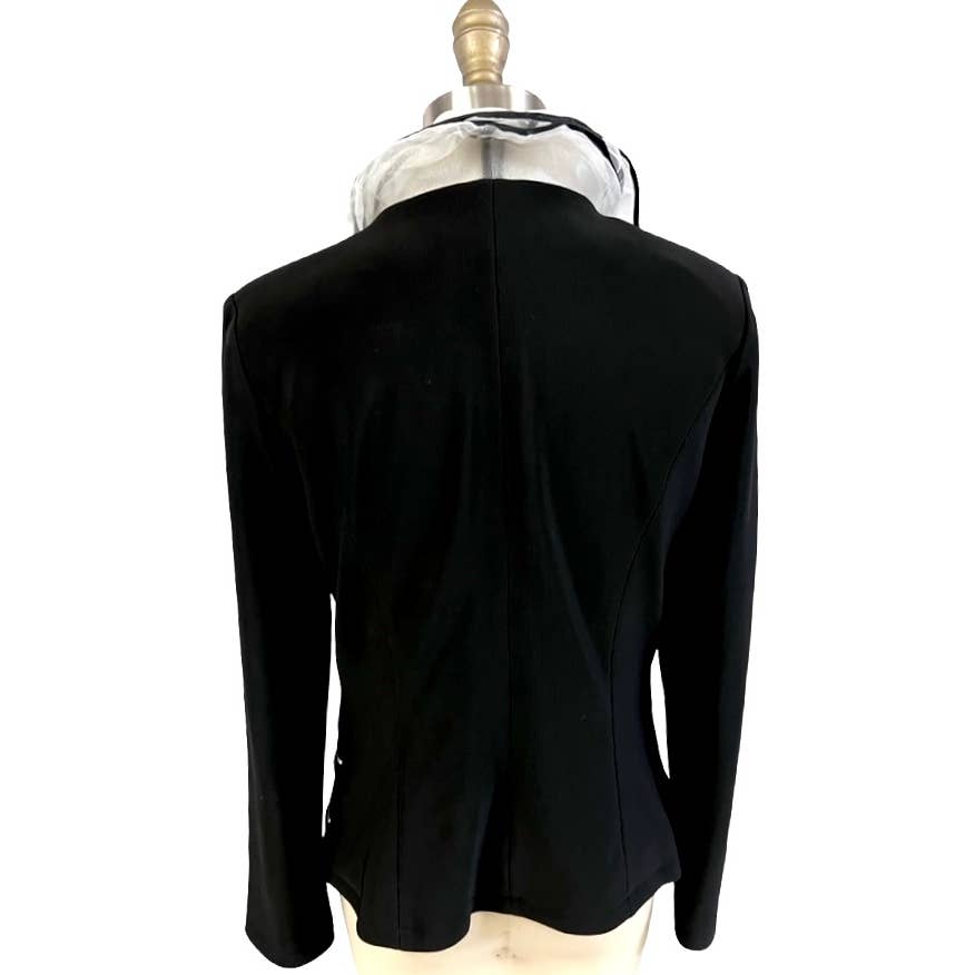 Vtg Victor Costa Stunning Black & White Evening jacket Wavy Lines Sz M 90s Victor Costa