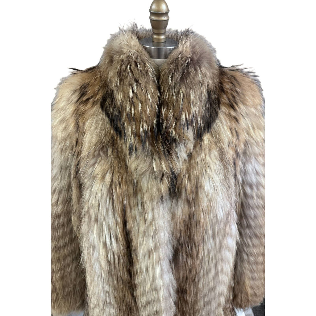 Mob Wife VTG Japanese Tanuki Fur Maxi Coat 1980s Gorgeous condition Sz M Stein's