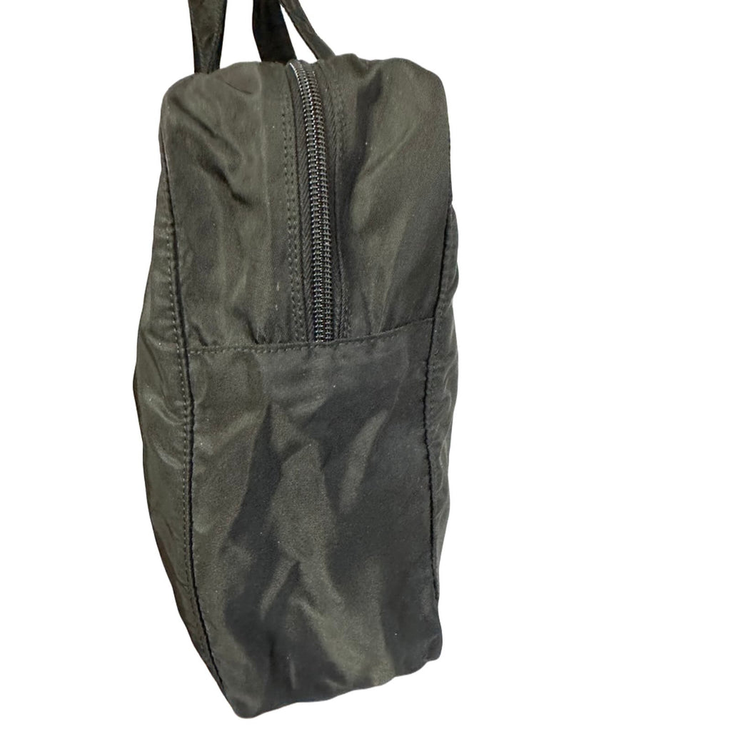 VTG Prada Tessuto Business Bag Black NYLON PRADA LOGO 25 Authentic 14" LARGE PRADA