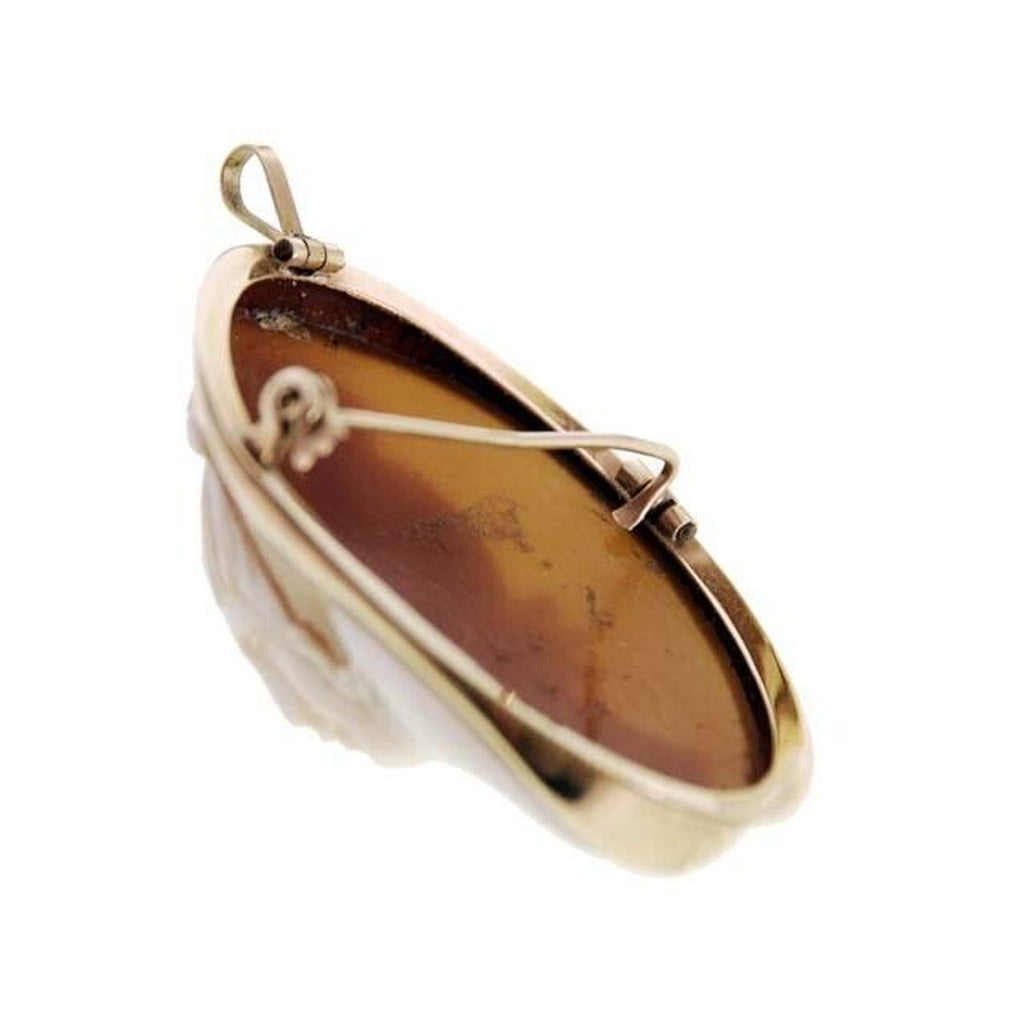 VTG 1800s 14K Gold Cameo Brooch & Earrings Set Grand Tour Roman Classical Beauty Unbranded