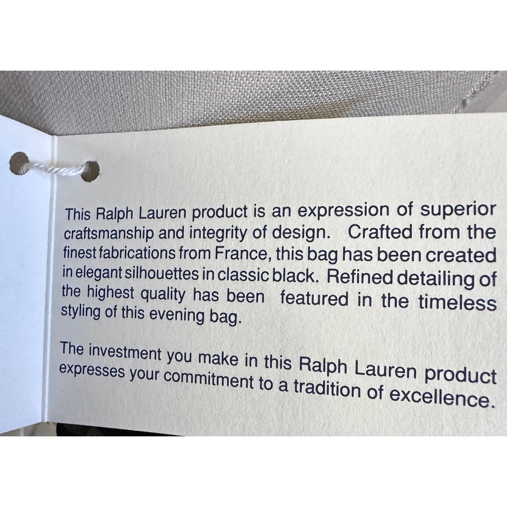 80s Ralph Lauren Polo Vtg Velvet Mini Bag Drawstring Gold Bullion NIB France Ralph Lauren