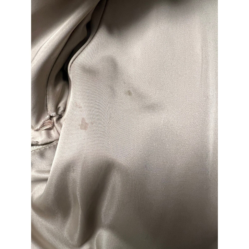 Exquisite Vintage Long Beige Blush Sheared Beaver Coat with Fox Trim Women's Small Unbranded