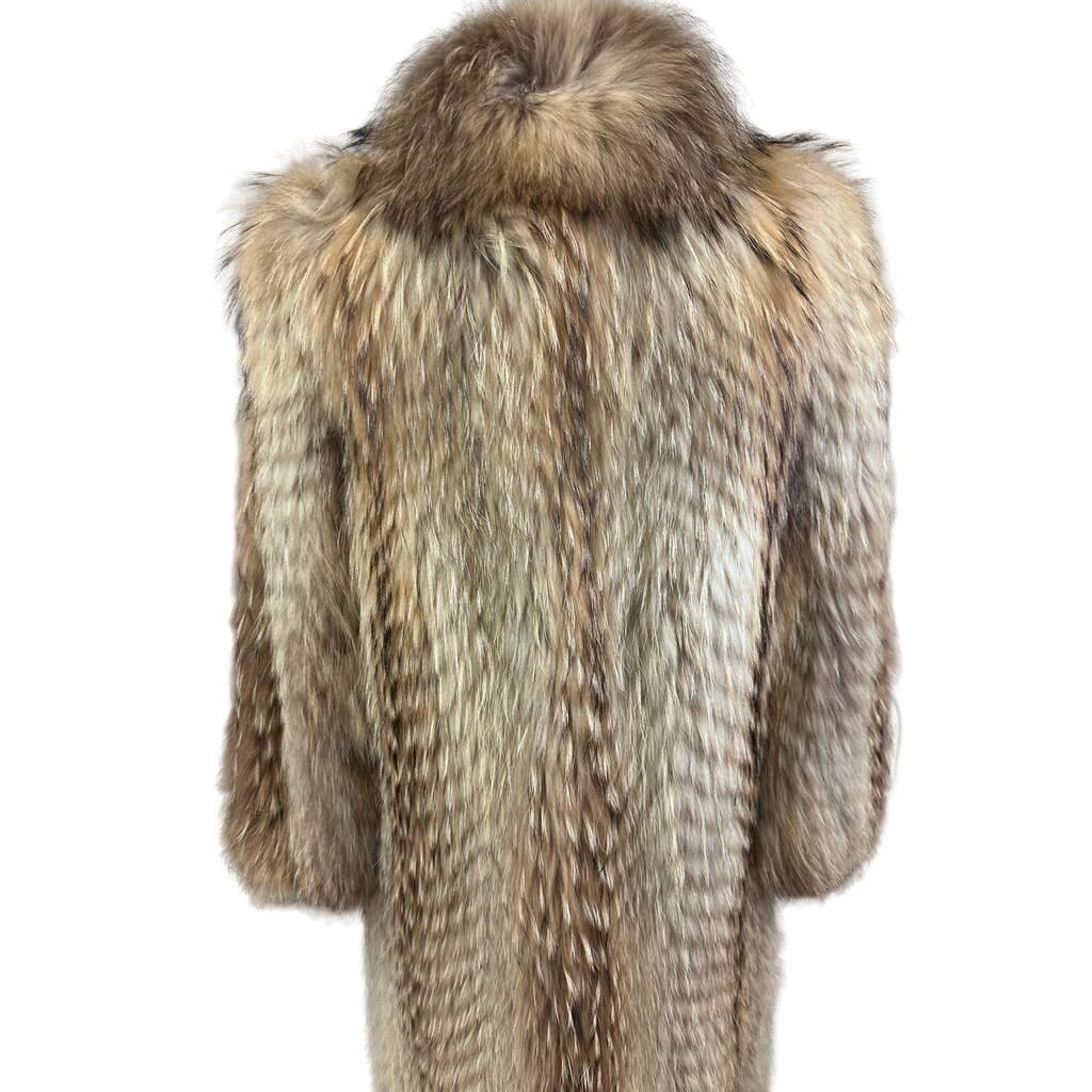 Mob Wife VTG Japanese Tanuki Fur Maxi Coat 1980s Gorgeous condition Sz M Stein's