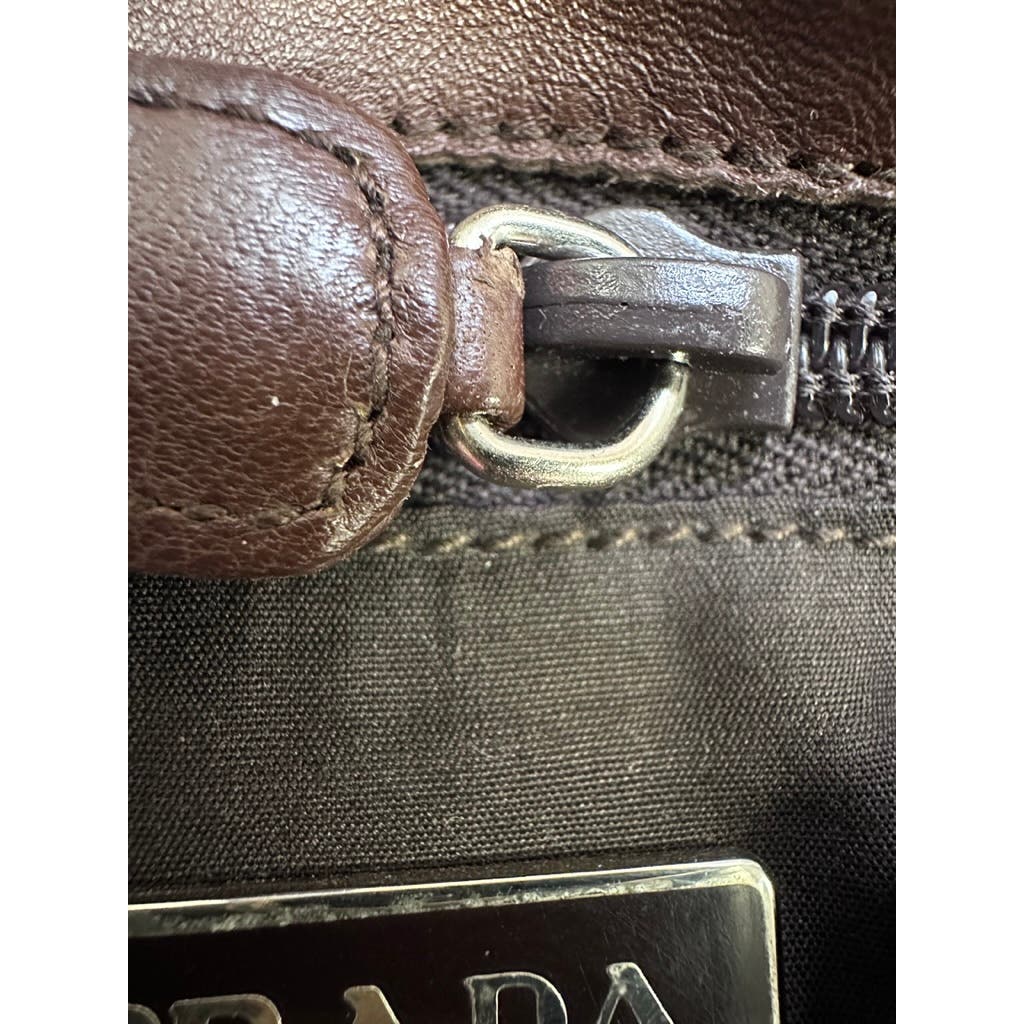 Prada Brown Lamb Leather Tote Large Prada