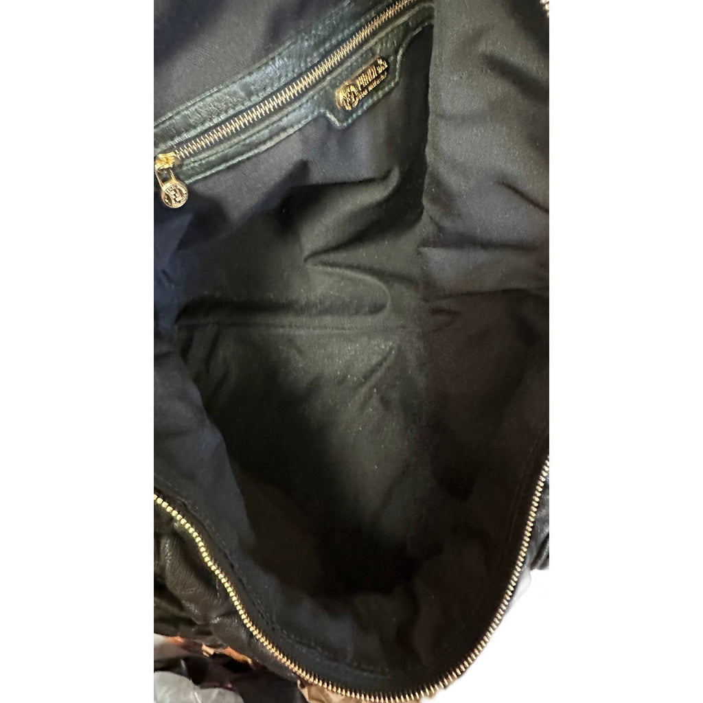 Fendi Vintage Leather Shoulder Bag OOAK Croc Textured Puffed Napa Leather 1990 NWT Fendi